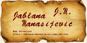 Jablana Manasijević vizit kartica